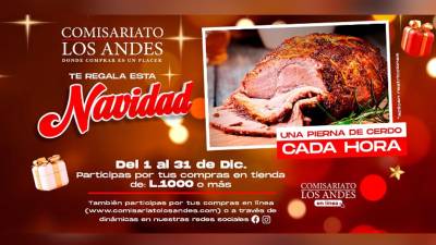 Del primero al 31 de diciembre, Comisariato Los Andes estará regalando más de 300 piernas en tienda, en línea y redes sociales.