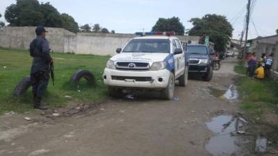 Escena del crimen en San Pedro Sula.