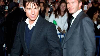 Tom Cruise y David Beckham en una foto de archivo.