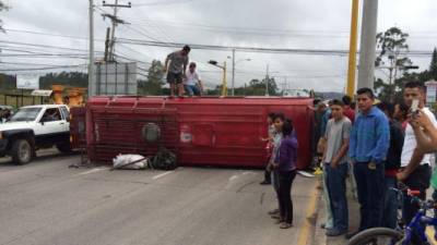 El accidente se registró exactamente en la entrada a la ciudad de Siguatepeque.
