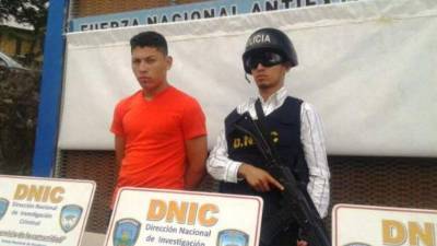 Marco Tulio Nieto García (22) detenido por la Policía Nacional.