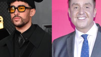 El cantante puertorriqueño Bad Bunny y el conductor de espectáculos Daniel Bisogno