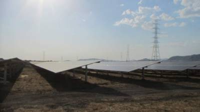 Vista panorámica de un parque solar construido en Choluteca, en el sur de Honduras.