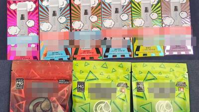 Parte de la droga que decomisaron en el barrio Guadalupe en San Pedro Sula.