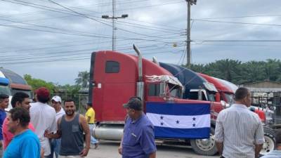 Momento de la protesta en las calles del Caribe de Honduras.
