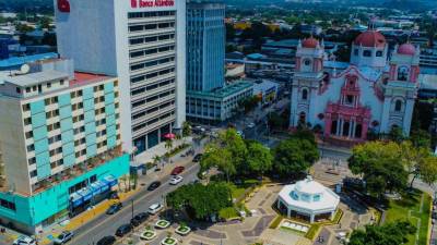 Vista aérea de la ciudad de San Pedro Sula, Cortés, Honduras.