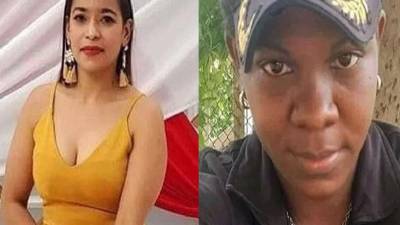 Karina Rodríguez, arriba, fue ultimada en su negocio ayer, y Keren Rodríguez en Roatán.