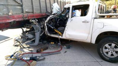 Las víctimas iban a bordo de la camioneta pick-up-