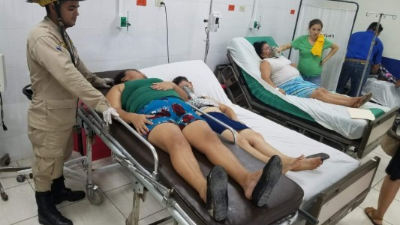 Las tres mujeres que se llevaron la peor parte de la intoxicación cuando eran atendidas en el hospital.