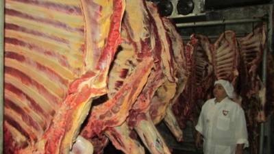 Cuarto frío en una planta procesadora cerca de Danlí, El Paraíso.