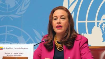 En la imagen, la canciller ecuatoriana, María Fernanda Espinosa. EFE/Archivo