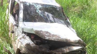 Vista del accidente en Trinidad, Santa Bárbara.