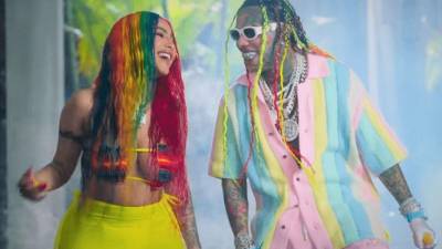 Los cantantes Yailin La Más Viral y Tekashi 69.