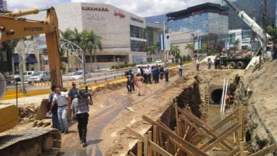 Hoy inicia la instalación de tubería en la zona afectada de la avenida circunvalación de San Pedro Sula.