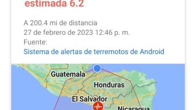 Esta es la alerta de terremoto que mandó Google a los dispositivos Android.