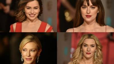 La sencillez de Emilia Clarke y Dakota Johnson. En la otra imagen Cate Blanchett y Kate Winslet.