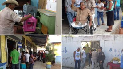 Los ciudadanos de Villanueva demostraron su civismo yendo a votar desde temprano.