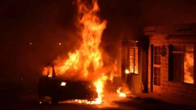 El hondureño muerto estaba en una de las viviendas incendiadas.