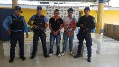 Detenidos en la colonia Los Ángeles de Ocotepeque.