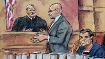 'El Chapo' Guzmán se mostró más relajado en la segunda audiencia del juicio que se celebra en una corte de Nueva York./EFE.