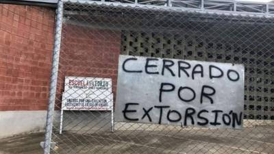 Este es el rótulo que permanece en las instalaciones de la Escuela del Vidrio en El Progreso, Yoro.