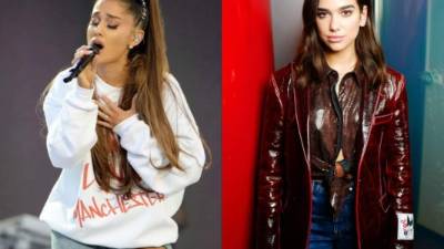 Las cantantes Ariana Grande y Dua Lipa.