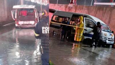 Seis pasajeros murieron luego de quedar atrapados en una unidad de transporte público en medio de una fuerte inundación registrada en el municipio de Tultitlán, Estado de México.