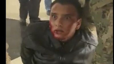 El hombre capturado aparentaba estar bajos los efectos de alguna sustancia.