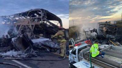 Vista de la escena del accidente en México.