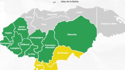 Representación grafica de alertas emitioda por Copeco.