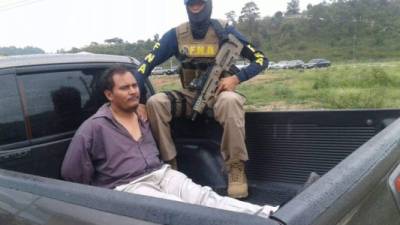 Óscar Armando Valladares Hernández (34), alias El Pastor, al momento de ser capturado por la FNA.