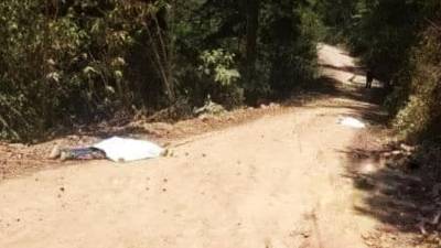 El sitio donde fueron abandonados los cuerpos de las víctimas.