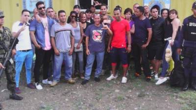 Imagen de los cubanos detenidos este jueves.