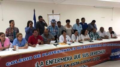 Los representantes de la plataforma se presentaron en las instalaciones del Colegio de Enfermeras de Honduras.