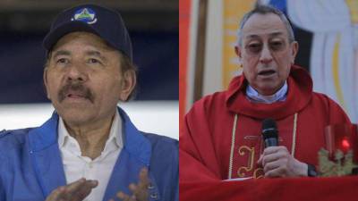 Daniel Ortega, presidente de Nicaragua, y Óscar Andrés Rodríguez, cardenal de Honduras.