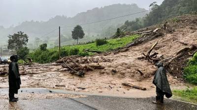 Lluvias dejan daños en carreteras del occidente de Honduras