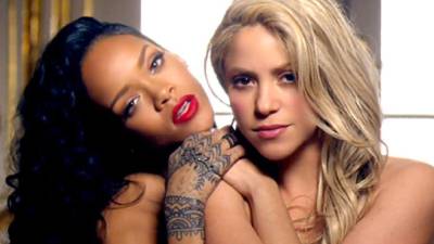 Las cantantes Rihanna y Shakira.