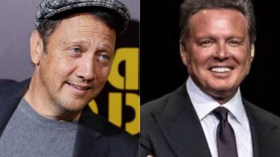 El actor Rob Schneider y el cantante Luis Miguel.