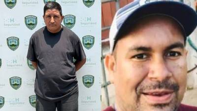 A la izquierda el guardia Arnulfo Umanzor Amaya (49) quien fue detenido este viernes 3 de mayo en San Pedro Sula. Lo acusan de matar al empresario Roger Daniel Flores (derecha).