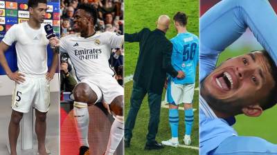 Las imágenes que no has visto de los partidos del día en la vuelta de octavos de final de la Champions League con las clasificaciones de Real Madrid y Manchester City a caurtos.