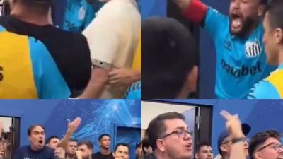 El intercambio de insultos entre Neymar y los dirigentes del Remo tras el partido de ayer en que el Santos eliminó al conjunto de la ciudad de Belém de la Copa de Brasil se suma a la larga serie de polémicas protagonizadas por el atacante brasileño desde su regreso al equipo en que surgió. FOTO EFE y redes del Santos.