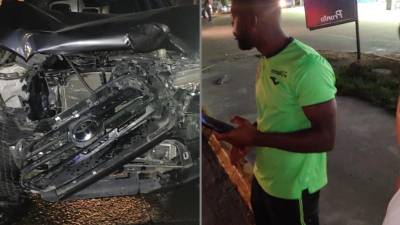 Afortunadamente, Clayvin Zúniga y su familia salieron ilesos tras el accidente en San Pedro Sula.