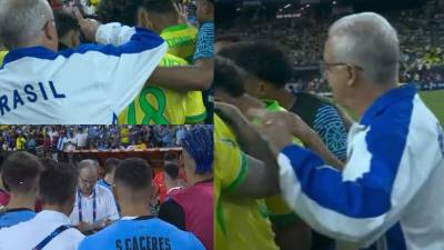El momento que se viralizó antes de los penales entre Brasil y Uruguay.