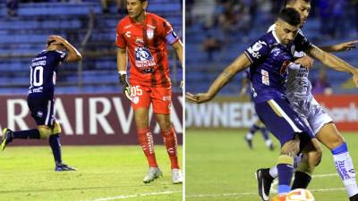 Gaspar Triverio y Lucas Campana fallaron dos buenas oportunidades de gol en el partido de ida de octavos de final de la Concachampions.