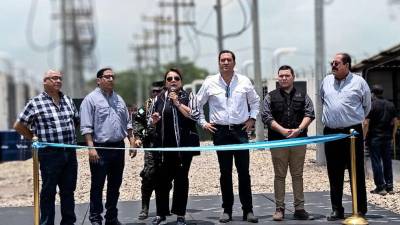 Castro se acompañó del ministro de Energía, Erick Tejada, otros funcionarios de su gobierno y diputados del Congreso Nacional.