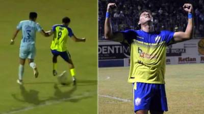 Ángel Tejeda se despachó con un tremendo golazo en el partido del Olancho FC contra el Motagua.