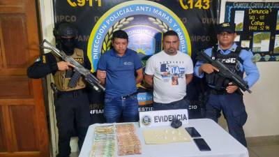 Fotografías de los detenidos este domingo, 4 de febrero de 2024, en Copán, acusados por tráfico de drogas.