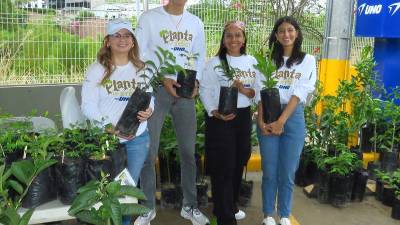La campaña “Planta un árbol con UNO”, se desarrolló en varias estaciones de servicio UNO de Tegucigalpa y San Pedro Sula.