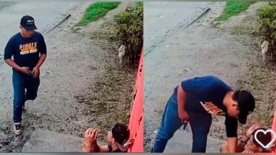 Captura de pantalla del video grabado por una cámara de vigilancia residencial.