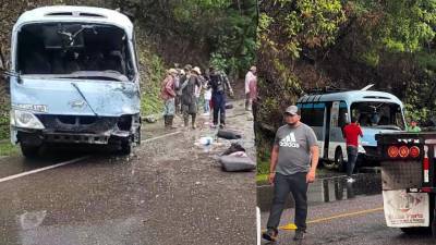 Este es el bus que se accidentó de la empresa Transportes Junqueños.